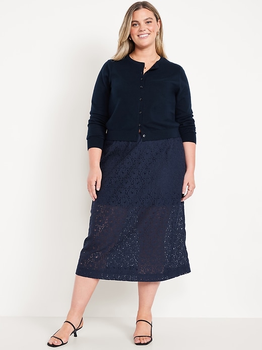 Image number 6 showing, High-Waisted Lace Midi Skirt