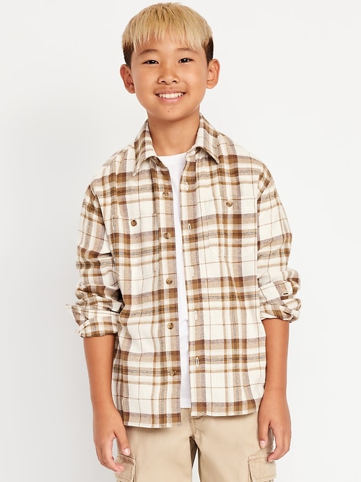 Image number 1 showing, Long-Sleeve Pocket Plaid Flannel Shirt for Boys