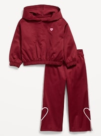 Image number 1 showing, Long-Sleeve Graphic Hoodie and Wide-Leg Pants Set for Toddler Girls
