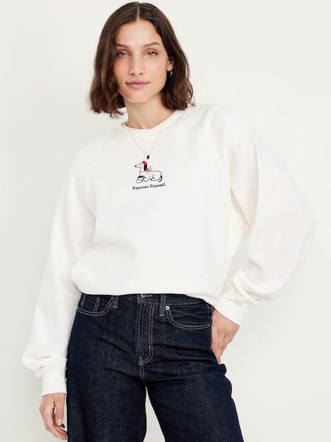 SoComfy Oversized Graphic Raglan Sweatshirt - Espresso Yourself