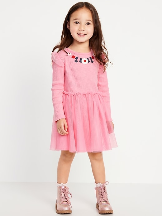 Image number 1 showing, Long-Sleeve Fit and Flare Tutu Dress for Toddler Girls