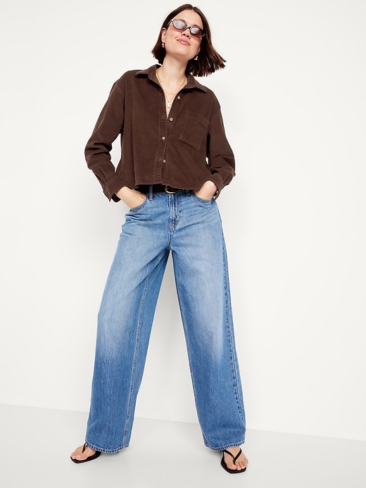 Image number 3 showing, Cropped Button-Down Corduroy Shirt