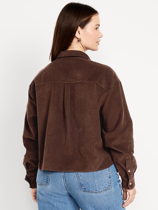 Image number 8 showing, Cropped Button-Down Corduroy Shirt