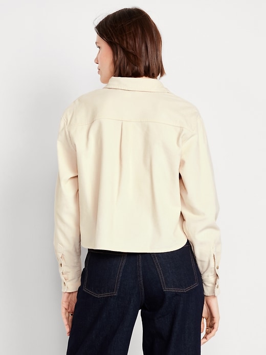 Image number 2 showing, Cropped Button-Down Corduroy Shirt