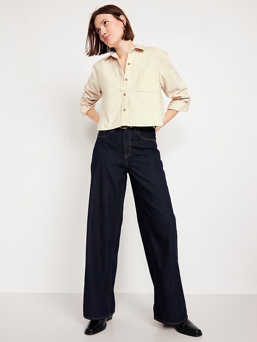 Image number 3 showing, Cropped Button-Down Corduroy Shirt