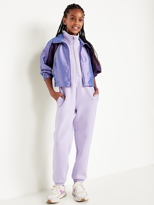 Image number 3 showing, Bounce Fleece Sleeveless Zip-Front Jumpsuit for Girls