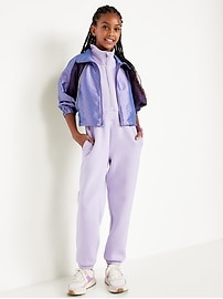 Image number 3 showing, Bounce Fleece Sleeveless Zip-Front Jumpsuit for Girls