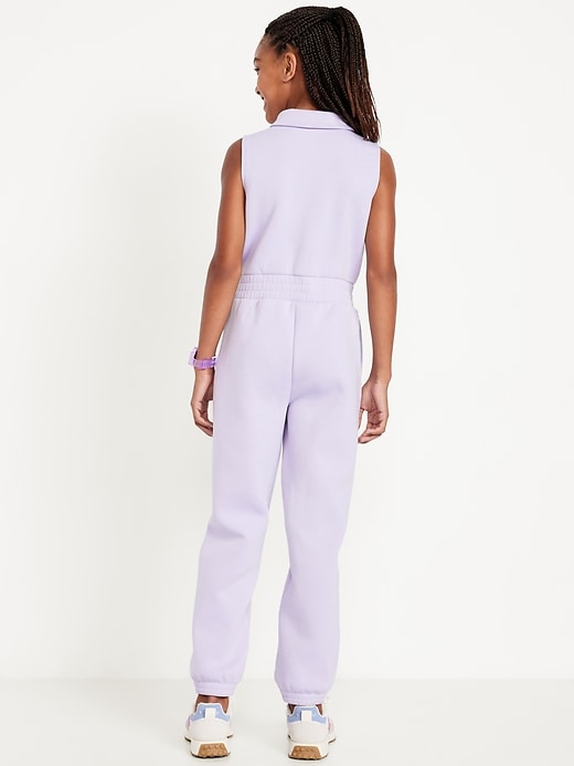 Image number 2 showing, Bounce Fleece Sleeveless Zip-Front Jumpsuit for Girls
