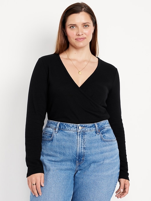 Image number 6 showing, Long-Sleeve Wrap-Front Top