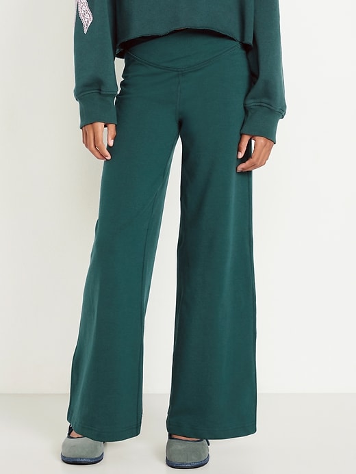 Image number 1 showing, High-Waisted PowerChill Crossover Wide-Leg Leggings for Girls