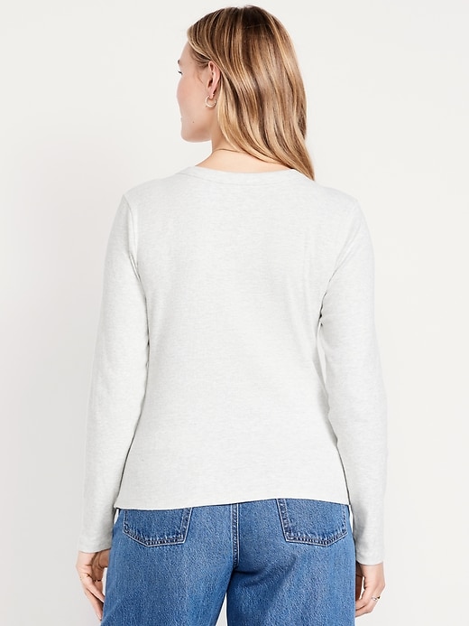 Image number 4 showing, Long-Sleeve Cozy V-Neck Top