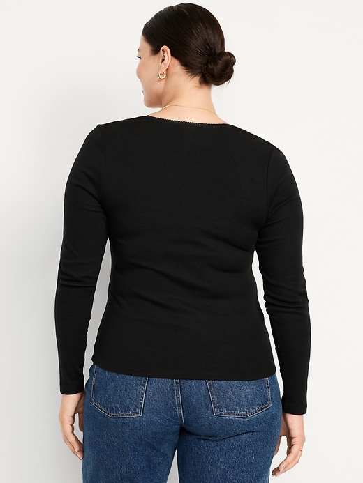 Image number 6 showing, Long-Sleeve Square-Neck Top