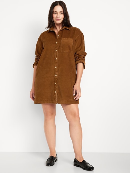 Image number 4 showing, Corduroy Mini Shirt Dress