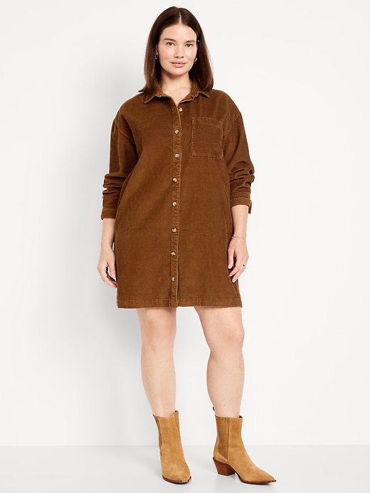 Image number 5 showing, Corduroy Mini Shirt Dress