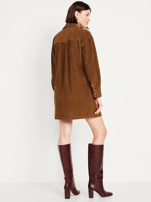 Image number 2 showing, Corduroy Mini Shirt Dress