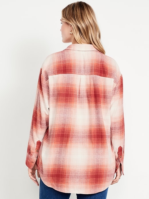 Image number 6 showing, Plaid Flannel Button-Down Boyfriend Shirt