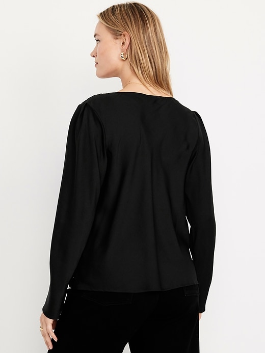 Image number 5 showing, Cowl-Neck Satin Top
