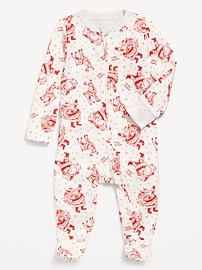 Image number 1 showing, 2-Way-Zip Sleep & Play Footed One-Piece for Baby