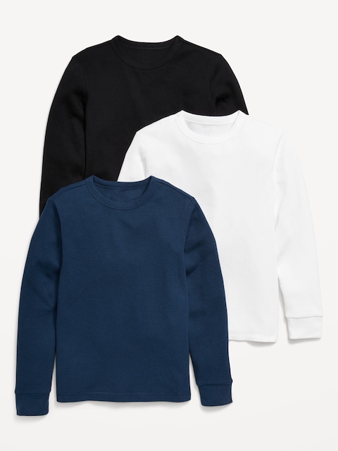 T-shirt en tricot isotherme à manches longues pour garçon (paquet de 3)