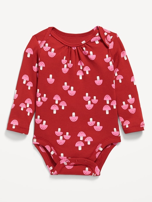 Image number 1 showing, Printed Long-Sleeve Bodysuit for Baby