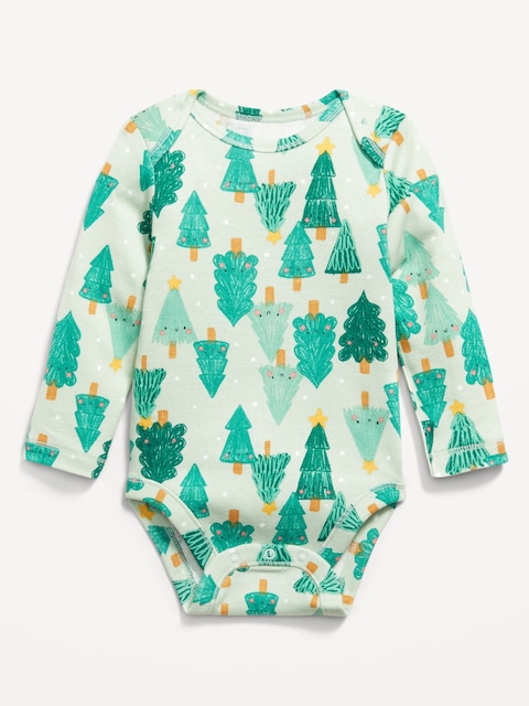 Cache-couche à manches longues et à motif pour bébé - Arbre De Noël