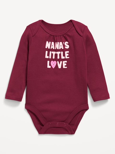 Long-Sleeve Graphic Bodysuit for Baby - Red Red Wine
