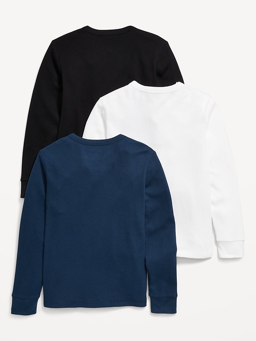 Voir une image plus grande du produit 2 de 2. T-shirt en tricot isotherme à manches longues pour garçon (paquet de 3)