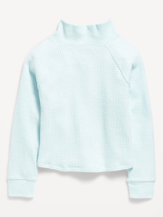 Image number 3 showing, CozePlush Waffle-Knit Henley Top for Girls