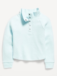 Image number 2 showing, CozePlush Waffle-Knit Henley Top for Girls