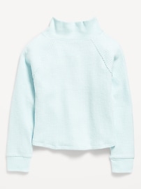 Image number 3 showing, CozePlush Waffle-Knit Henley Top for Girls