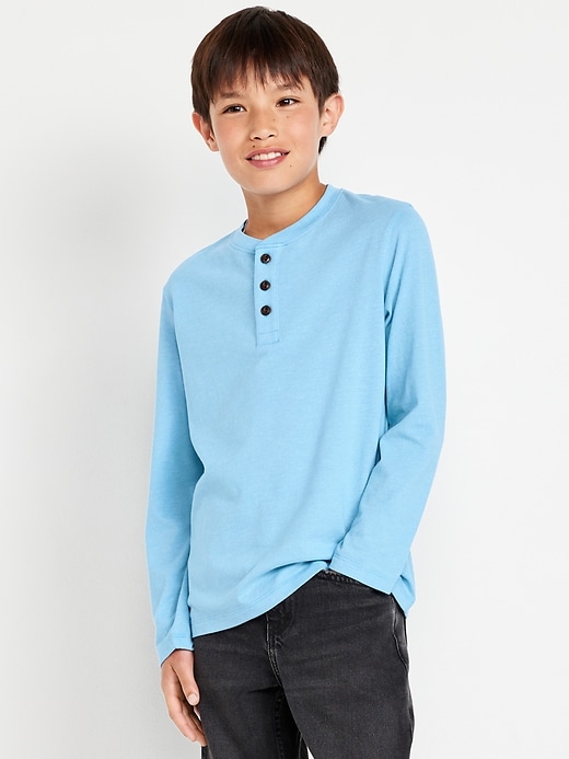 Image number 1 showing, Softest Long-Sleeve Henley T-Shirt for Boys