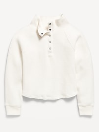 Image number 2 showing, CozePlush Waffle-Knit Henley Top for Girls