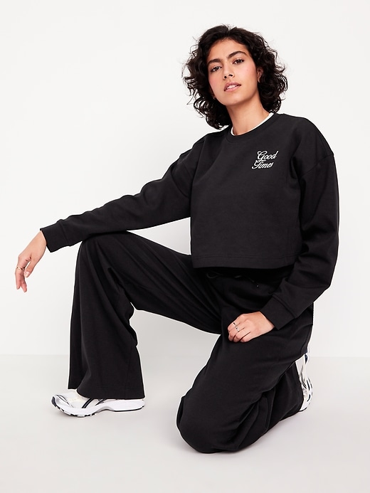 Image number 3 showing, Dynamic Fleece Oversized Crop Sweatshirt