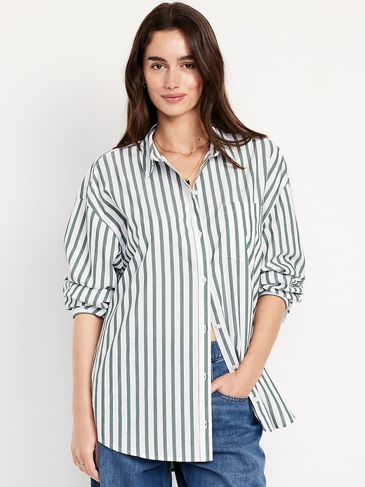 Image number 1 showing, Oversized Button-Down Boyfriend Shirt