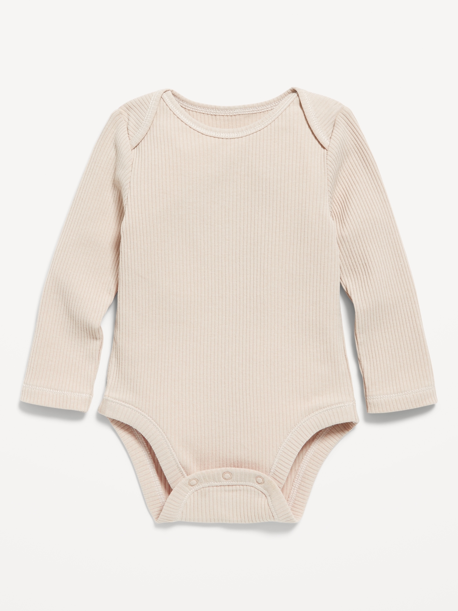 Unisex Long-Sleeve Ribbed Bodysuit for Baby