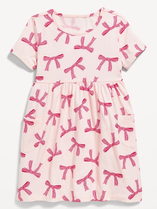 View large product image 1 of 1. Printed Jersey-Knit Short-Sleeve Dress for Toddler Girls