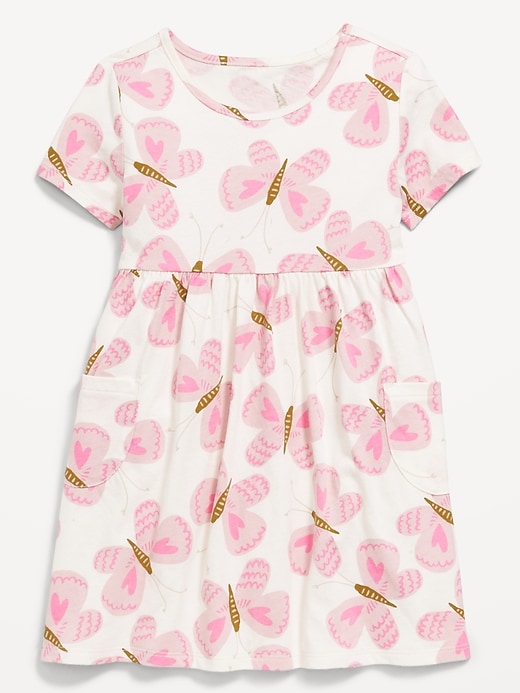 View large product image 1 of 1. Printed Jersey-Knit Short-Sleeve Dress for Toddler Girls