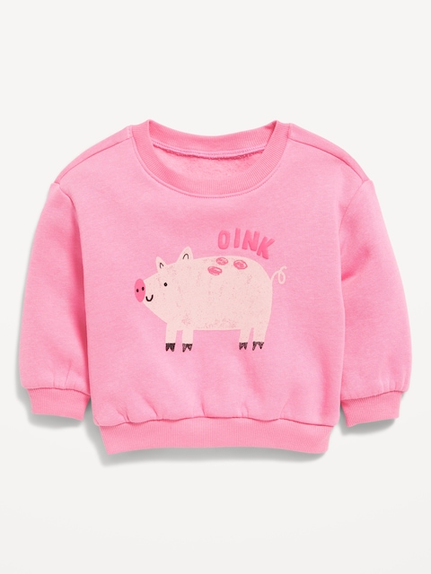 Printed Crew-Neck Sweatshirt for Baby - Pink