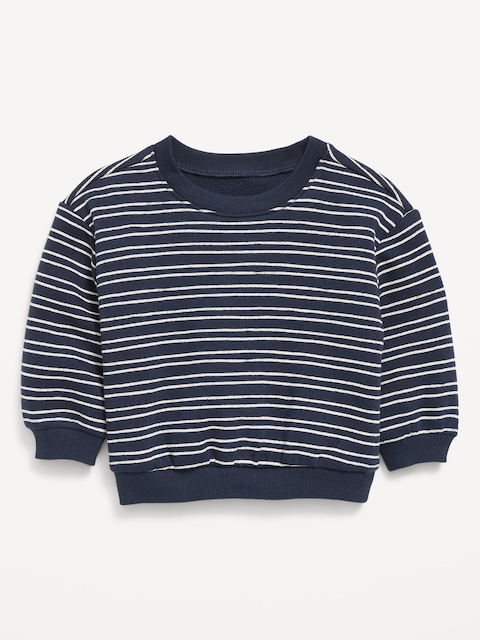 Printed Crew-Neck Sweatshirt for Baby - Navy Stripe