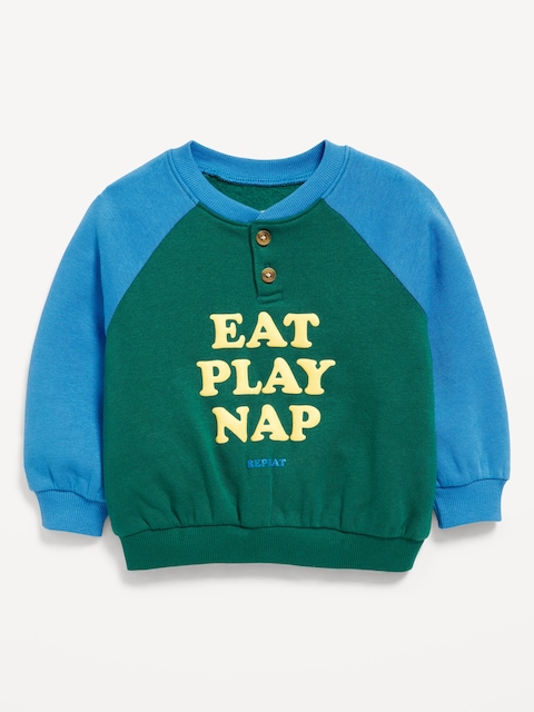 Printed Crew-Neck Sweatshirt for Baby - Blue