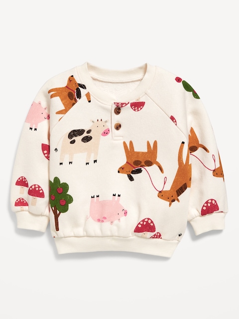 Printed Crew-Neck Sweatshirt for Baby - Green