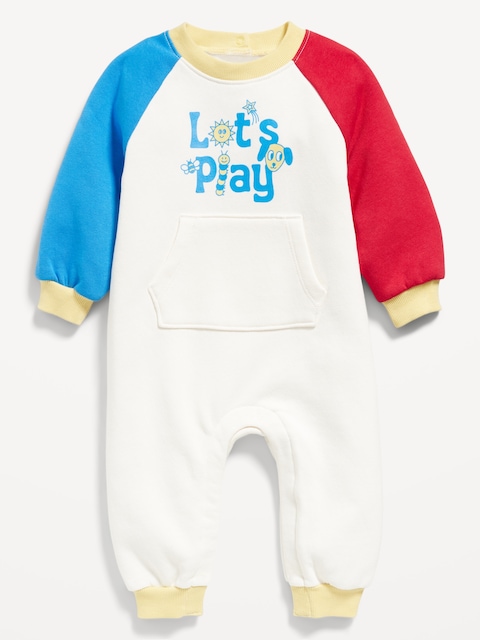Long-Sleeve French-Terry One-Piece Jumpsuit for Baby - Multi