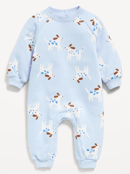 View large product image 1 of 2. Long-Sleeve French-Terry One-Piece Jumpsuit for Baby