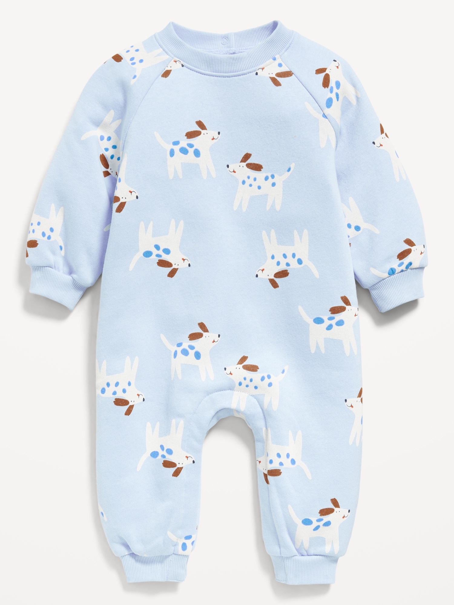 Long-Sleeve French-Terry One-Piece Jumpsuit for Baby
