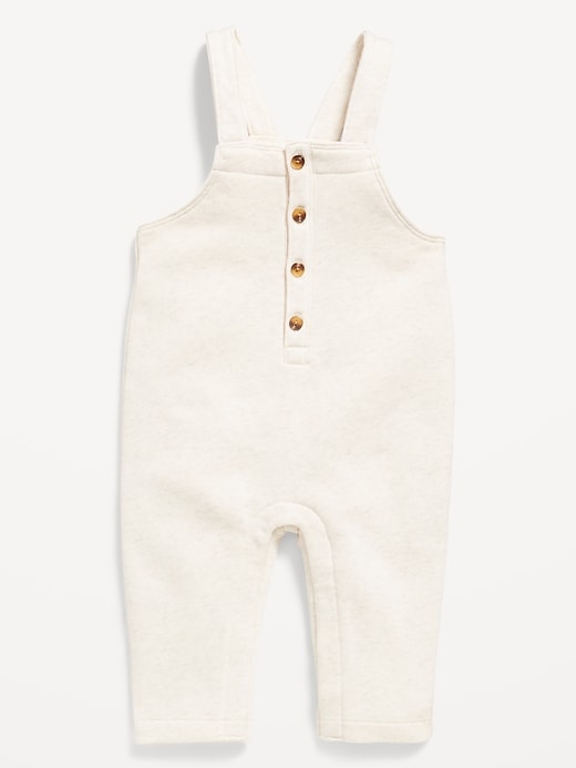 View large product image 1 of 2. Fleece Button-Front Overalls for Baby