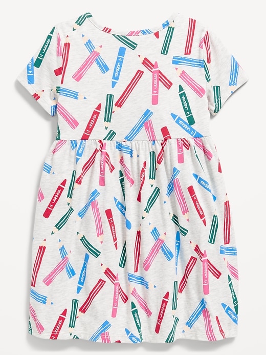 View large product image 2 of 2. Printed Jersey-Knit Short-Sleeve Dress for Toddler Girls