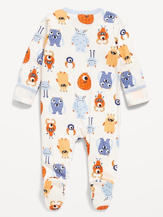 View large product image 2 of 2. Snug-Fit 2-Way-Zip Pocket Footed One-Piece for Baby