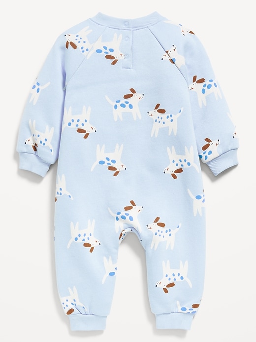 View large product image 2 of 2. Long-Sleeve French-Terry One-Piece Jumpsuit for Baby