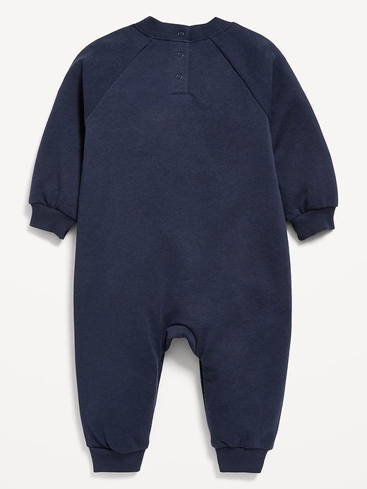 View large product image 2 of 2. Long-Sleeve French-Terry One-Piece Jumpsuit for Baby