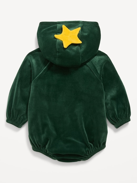 View large product image 2 of 2. Unisex "Holiday Tree" Costume Hooded One-Piece Romper for Baby